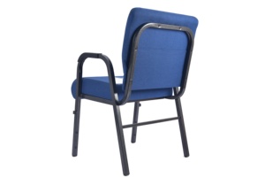 Sillas de Iglesia Modernas con Marco de Madera, Diseño Nuevo, Precio Económico al por Mayor, Acolchadas, Resistentes, Cómodas, Tela Azul Marino, Patas de Metal - Product Image 3