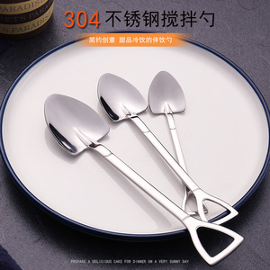 Cuillère en acier inoxydable 304, cuillère créative rétro pour desserts, cuillère spéciale pour pastèque, cuillère à mélanger la crème glacée - Product Image 2