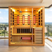 Sauna hybride infrarouge à vapeur sèche et humide en cèdre Hemlock pour 4 personnes