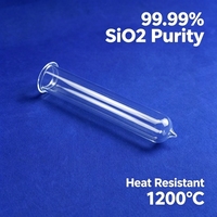 Tube à essai en quartz JGS2 haute pureté, à extrémité conique fermée, résistant aux acides et aux alcalis, personnalisé pour le chauffage chimique