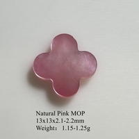 Dubai Wholesale Gems Heavy Clover Stone 13x13x2.1mnm 1.2g Pink Mop Shell Cut Flower Shape for Jewelry Decoration With Zircon
