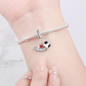 จี้ทองแดงสีขาว "ฉันรักฟุตบอล" ขายดี สร้อยข้อมือ DIY ระดับไฮเอนด์ เครื่องประดับ และอุปกรณ์เสริม - Product Image 6