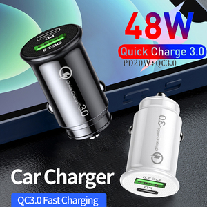 Cargador de coche <span class=keywords><strong>USB</strong></span> Dual de carga rápida de 48W, adaptador de corriente <span class=keywords><strong>USB</strong></span> C PD OTP para iPhone, Samsung, Huawei, encendedor de cigarrillos para coche - Product Image 3