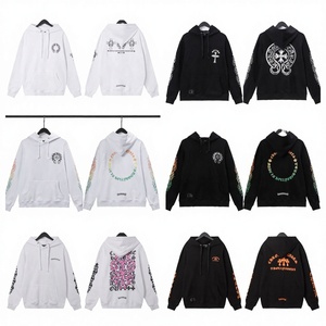 Sudadera con Capucha Chrome Streetwear Antiarrugas Casual con Cremallera 100% Algodón Teñido Liso Impresión Digital 400g Ajuste Holgado - Product Image 2