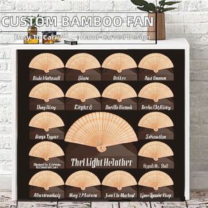 Custom Print Carved Bamboo <b>Handheld</b> <b>Fans</b> Vintage Birthday Gift Foldable Wooden <b>Fan</b> for Chinese New Year Wedding Party Decoration - Product Image 2