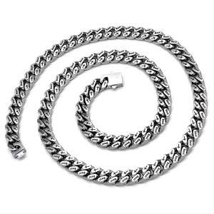 Bracelet en acier titane naturel avec perle gravée, tendance transfrontalière, marque DG Jewelry, chaîne cubaine à coupe stéréo <span class=keywords><strong>Lasha</strong></span>, hip-hop - Product Image 4