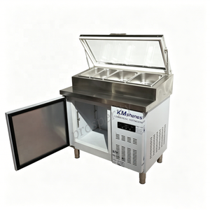 Bar à salades commercial à refroidissement direct de 1 m, réfrigérateur de préparation en acier inoxydable, approvisionnement en gros OEM pour les projets de magasins de <span class=keywords><strong>bubble</strong></span> <span class=keywords><strong>tea</strong></span> et d'aliments légers - Product Image 4