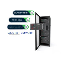 Sistem Hibrida Off-grid GOSTA Wall Tegangan Tinggi 50AH 100AH 150AH 200AH Baterai Lithium Energi Surya Siklus Dalam yang Dipasang di Rak