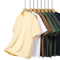 Kaos Oblong Lengan Pendek O-Neck Drop-shoulder Heavyweight Loose-fit Musim Panas Unisex Streetwear Grosir 320g Katun Murni Warna Solid