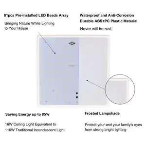 P3301 Square Led Ceiling Light/ip65 Bathroom Surface Mounted Wall Light/for Indoor And Outdoor Use