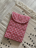 Mode rouge vichy matelassé étui pour ordinateur portable Simple coton matériel pochette pour iPad ordinateur et tablette sacs