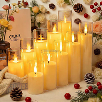 Bougies LED en plastique PS à piles, effet flamme dansante, pour décoration de mariage et de fête