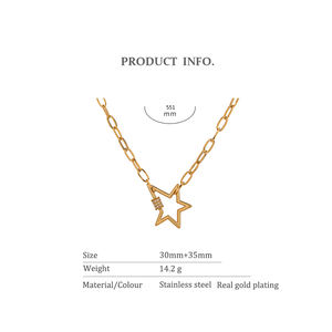 JINYOU-collar de cadena de oro con estrella de acero inoxidable para mujer, nuevo, elegante, <span class=keywords><strong>CZ</strong></span>, 1762 - Product Image 6