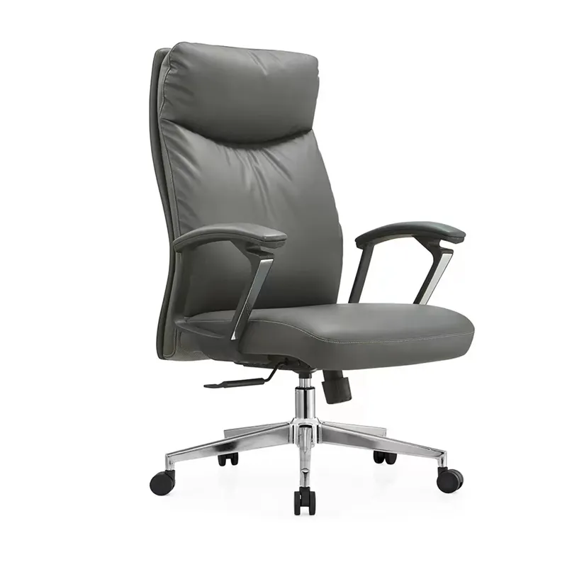 Executive Stoel Moder 360 Graden Wielen Hoge Rug Swivel Goede Kwaliteit Lederen Bureaustoel