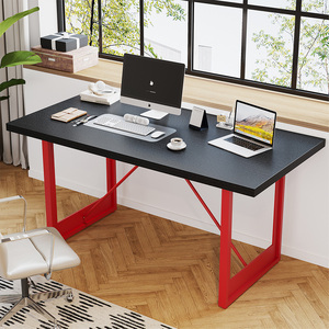 Tùy Chỉnh Tối Giản Hiện Đại Văn Phòng Bàn Công Nghiệp Đen Đỏ Nghiên Cứu Làm Việc Bằng Văn Phòng Bằng Gỗ Bàn Máy Tính Cho Nhà Văn Phòng Phòng Ngủ - Product Image 4