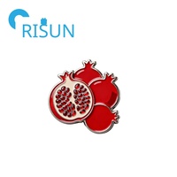 Broches en émail personnalisées en gros, motif grenade rouge, broches en émail de fruits d'automne, broches en émail métallique avec strass, broches en émail motif fruit de la guava
