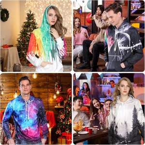 Sweat à capuche en coton 100% pour l'hiver, imprimé en 3D, motif galaxie, avec grandes poches pour hommes et adolescents - Product Image 6