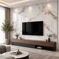 Panneau mural en PVC effet marbre brillant, ignifuge et résistant aux UV, fabriqué en Chine, pour les murs intérieurs commerciaux.