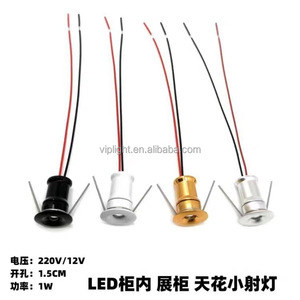 Mini <span class=keywords><strong>spot</strong></span> <span class=keywords><strong>LED</strong></span> noir 1W, éclairage encastré, DC 3V 12V, petit éclairage de plafond, vitrine, armoire, IP65, éclairage de placard - Product Image 2