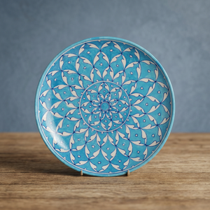 Decorative Handmade <b>Ceramic</b> Wall Hanging <b>Plate</b> with Unique Vintage-Inspired Patterns for Living Room Workspace Office Home Decor - Product Image 2