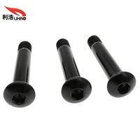 Vis à tête ovale en acier au carbone, oxyde noir, ISO7380, à six pans creux, filetage partiel, vis ronde pour machine
