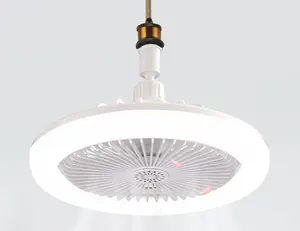 Silent design home chandelier combo lighting led light fan small remote three color dimming 20w ceiling fan led light