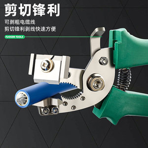 Outil Tuosen : Dénudeur de câbles épais en acier inoxydable avec lame en acier à haute teneur en carbone, coupe-fils multifonctionnel pour électricien - Product Image 1