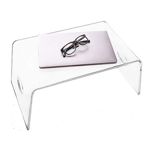 Cadre de plateau de lit en acrylique avec poignées support transparent pour ordinateur portable pour le bureau à domicile pour le <span class=keywords><strong>petit</strong></span> déjeuner manger lire écrire, table de plateau de lit de luxe - Product Image 1