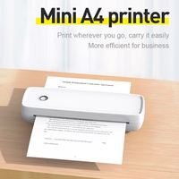 Printer Termal Portabel A4 Tanpa Tinta, Nirkabel, Warna Putih Murah untuk Bisnis Rumahan, Aplikasi Gratis, Transfer Termal, Kertas A4