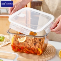 Conteneur en verre borosilicate de grande capacité pour aliments chauds et froids, 1,5 L et 2,6 L, couvercle étanche, pour usage domestique et commercial, approvisionnement en usine