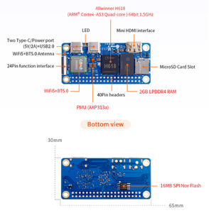 Orange Pi Zero 2W 1GB 1.5GB 2GB 4GB RAM DDR4 มินิพีซี Allwinner H618 WiFi BLE SBC บอร์ดพัฒนาเดี่ยว คอมพิวเตอร์ Zero 2W - Product Image 5