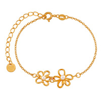 Gelang Bunga Zirkon Wanita Lapis Emas 18K Setting Khusus Berkilau untuk Pesta