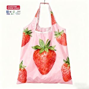 Custom Cartoon Pattern Washable Lightweight Polyester Folding Tote <b>Bag</b> for Women & Men Reusable Grocery Travel <b>Bag</b> - Product Image 1