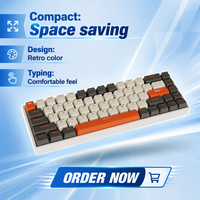 Clavier mécanique de jeu RGB 65% personnalisable à échange à chaud, trois modes, 68 touches, en stock