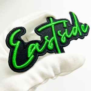 Badges logo 3D en relief thermocollants, brodés, à coudre, pour vêtements, patchs personnalisés brodés - Product Image 4