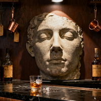 Sculptures de masques faciaux en résine sur mesure, figurines en fibre de verre, décorations pour bars, parcs et places publiques