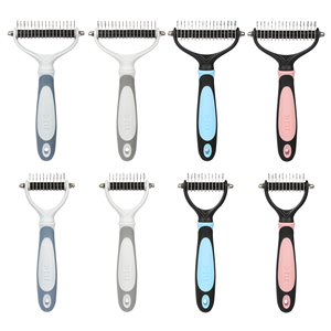 Pet <span class=keywords><strong>Grooming</strong></span> Borstel 2 Zijdig Verlies En Dematting Ondervacht Rake Kam Voor Honden En Katten - Product Image 5