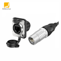 Connecteur étanche ER-RJ45 CAT5E professionnel IP67 mâle/femelle monté sur panneau frontal avec câble Ethernet