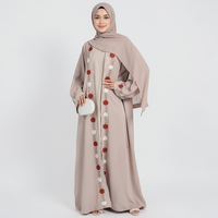 Lignes Abaya Été 2026 – Kimono Islamique de Luxe pour l'Aïd, Robe Musulmane pour Femme, Imprimé Floral, Magnifique Abaya de Dubaï Modeste avec Ensemble Foulard
