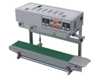 Automatic vertical type solid-ink coding continuous band sealer sealing machine for PE PP made in China