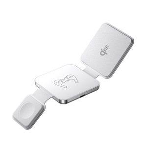 Chargeur sans fil ILEPO 3 en 1 Qi2 15W, chargeur de bureau pliable magnétique en alliage d'aluminium pour écouteurs avec lampe - Product Image 1