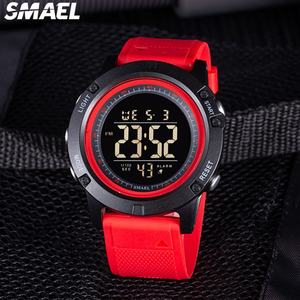 Montre sport numérique pour homme SMAEL 1902, affichage LED, résistance à l'eau 5ATM, chronomètre, alarme, bracelet en plastique - Product Image 4