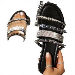 Chaussures plates pour femmes, style punk rock, à enfiler, avec bout ouvert - Product Image 2