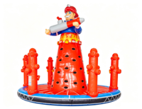 Tour d'escalade gonflable sur le thème des pompiers de la marque DST, en PVC écologique, jeu d'obstacles commercial pour enfants, défi de pompier