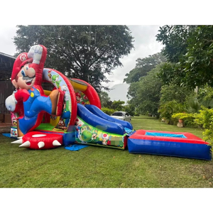 Meilleure vente <span class=keywords><strong>Mario</strong></span> Château sautant Combo Châteaux sautant pour enfants Fête gonflable Jumpers Toboggan aquatique Videur gonflable - Product Image 4