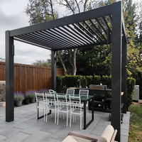 Gazebo para Bodas, Arco de Aluminio, Flores, Cortinas, Telones de Fondo, Arreglos de Seda, Romántico, Ceremonia al Aire Libre, Fiesta, Evento, Pabellón