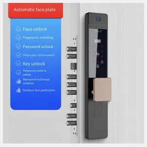 Finger Vein Zigbee Wi-fi Tuya Video Intercom Cámara de reconocimiento facial Mirilla Smart Push and Pull Lock para puerta Delantera de madera