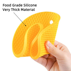 แผ่นรองซิลิโคนรังผึ้งทรงกลม2023แผ่นรองความร้อนซิลิโคนหลากสีกันลื่น - Product Image 5