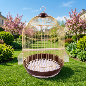 Cage à oiseaux en métal économique de petite taille, accessoires complets, balançoire, perchoir pour les amoureux des oiseaux débutants - Product Image 3