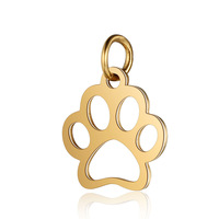 Pendentif patte de chien creuse en acier inoxydable de 12 mm, découpé au laser, breloque pour animaux de compagnie, accessoire de fabrication de bijoux DIY pour collier, bracelet, boucles d'oreilles